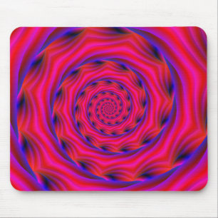 Red Violet and Blue Spiral Mouse Mat