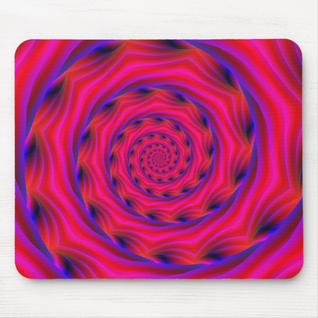 Red Violet and Blue Spiral Mouse Mat (Front)