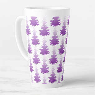 Red-Violet Evergreen Christmas Trees Latte Mug