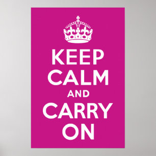 Red-Violet Keep Calm and Carry On Poster