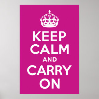 Red-Violet Keep Calm and Carry On Poster