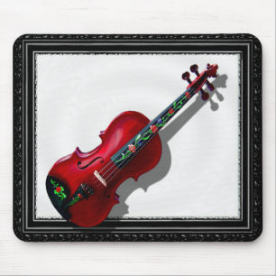 RED VIOLIN -MOUSEPAD-IN BLACK FRAME MOUSE MAT