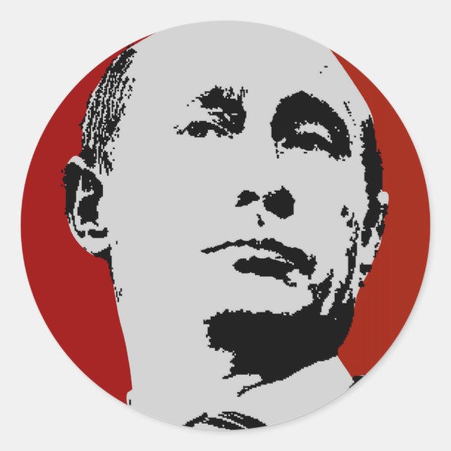 Red Vladimir Putin Classic Round Sticker (Front)