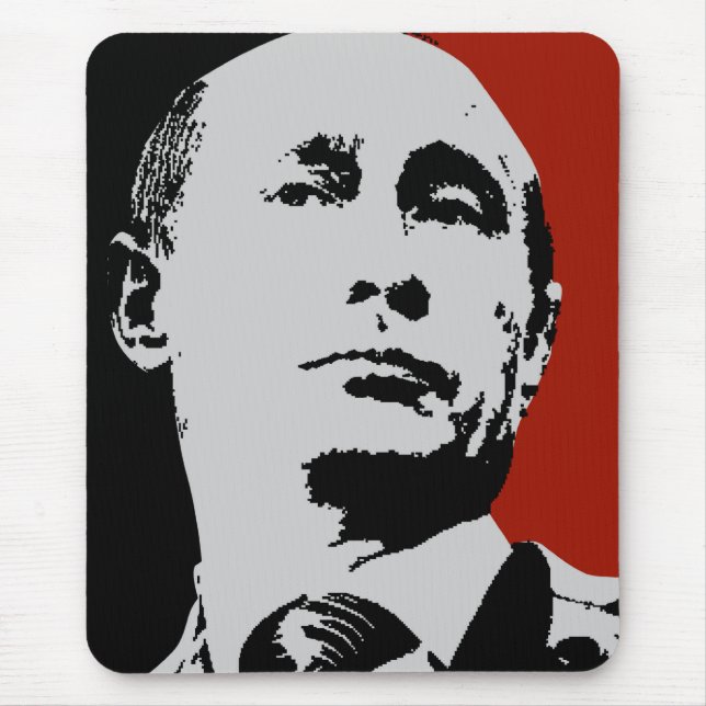 Red Vladimir Putin Mouse Mat (Front)