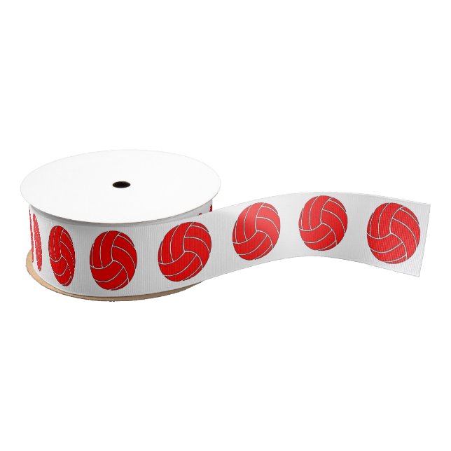 Red Volleyball Crossgrain Ribbon Grosgrain Ribbon (Spool)