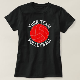 Red Volleyball Custom Team, Player & Number Shirt