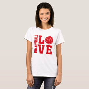 Red Volleyball Love, Volleyball T-Shirt
