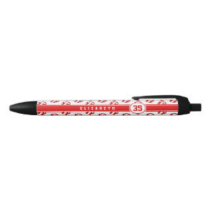 red volleyball team colours girls boys name black ink pen