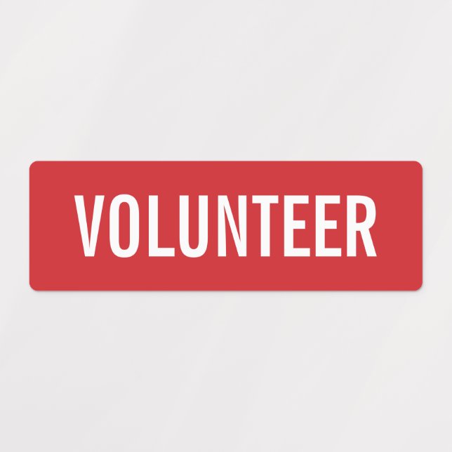 Red Volunteer Badge (Design 1)