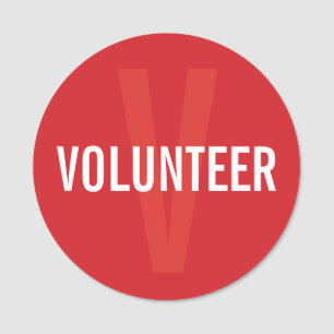 Red Volunteer Badge