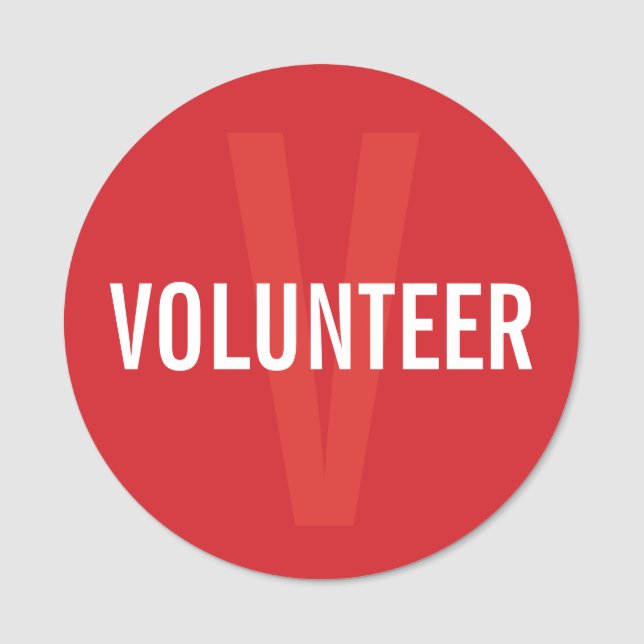 Red Volunteer Badge (Front)