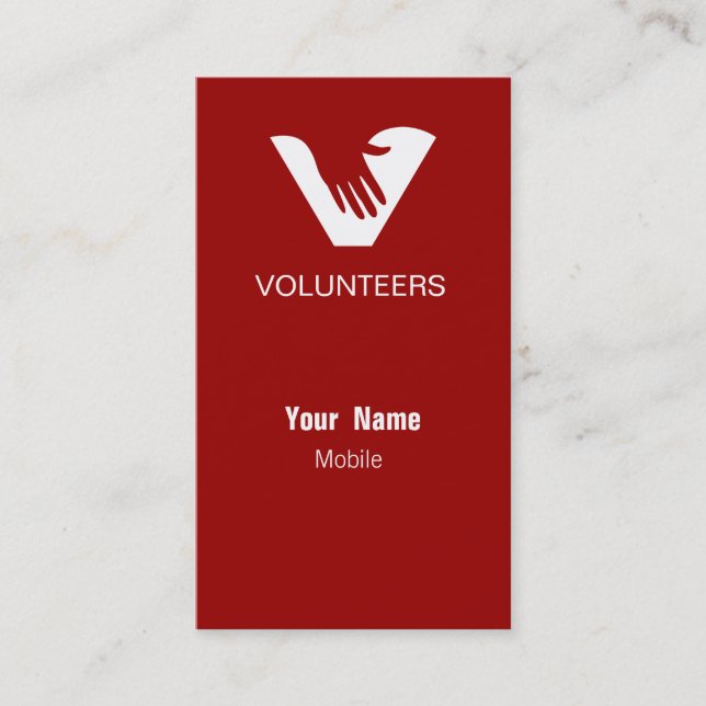 Red Volunteers Business Card (Front)