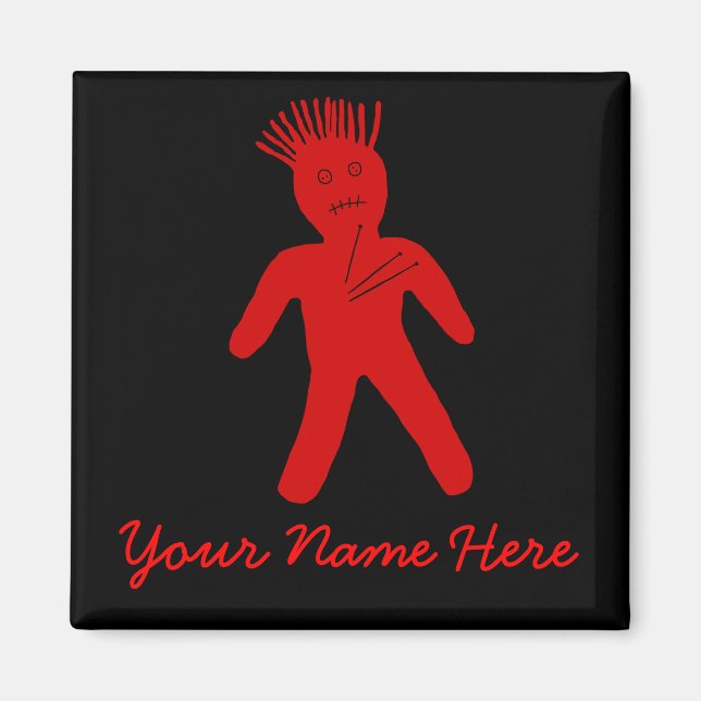 Red Voodoo Doll Magnet (Front)