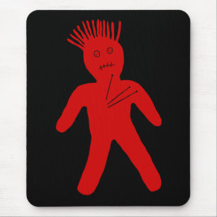 Red Voodoo Doll Mouse Mat
