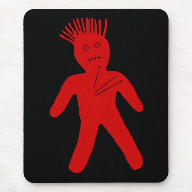 Red Voodoo Doll Mouse Mat (Front)