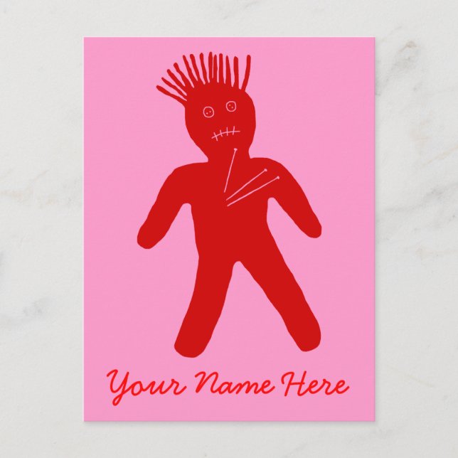 Red Voodoo Doll Postcard (Front)