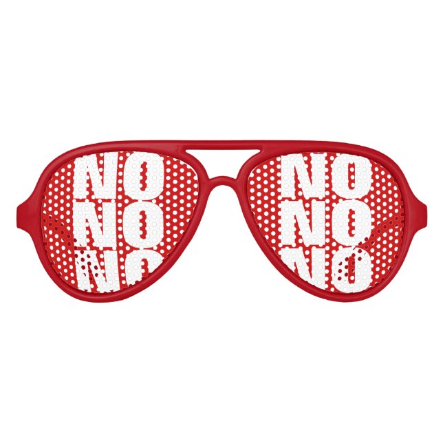Red Vote NO party shades | Anti voting against (Front)