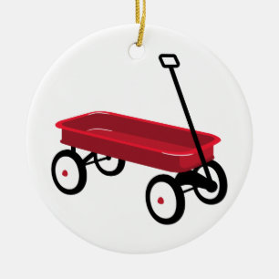 Red Wagon Ceramic Tree Decoration