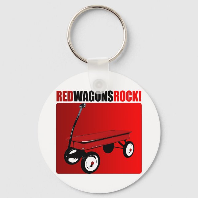 Red Wagons Rock! Key Ring (Front)