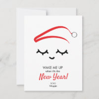 Red Wake me up New Year Eye lashes funny Christmas