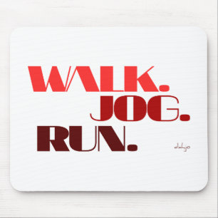 RED WALK JOG RUN (font CHUNKY) Mouse Mat