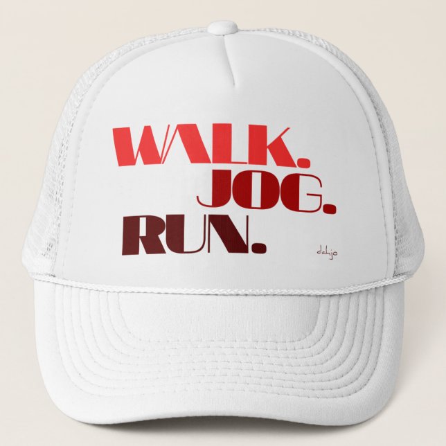 RED WALK JOG RUN (font CHUNKY) Trucker Hat (Front)