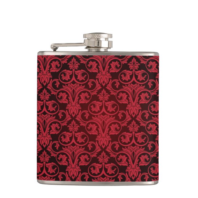 Red wallpaper 2 hip flask (Front)