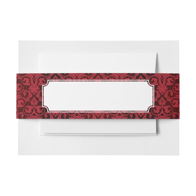 Red wallpaper 2 invitation belly band (Front Example)