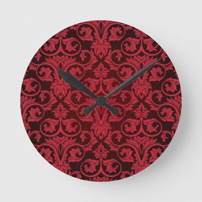 Red wallpaper 2 round clock (Front)