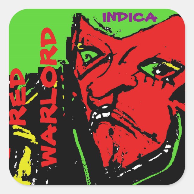 RED WARLORD INDICA SQUARE STICKER (Front)