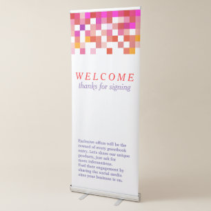 Red Warm Pattern Banner for Cool Company Welcome