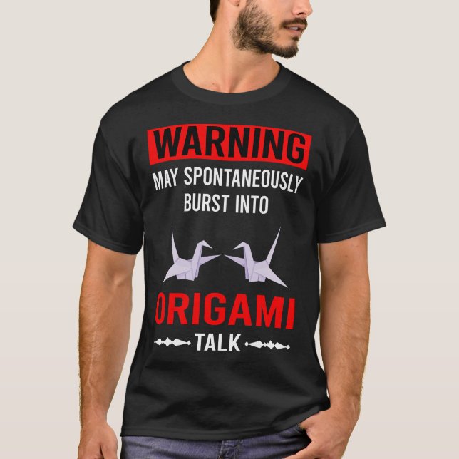 Red Warning Origami T-Shirt (Front)