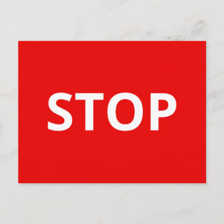 Red Warning Stop Sign Custom Text Postcard
