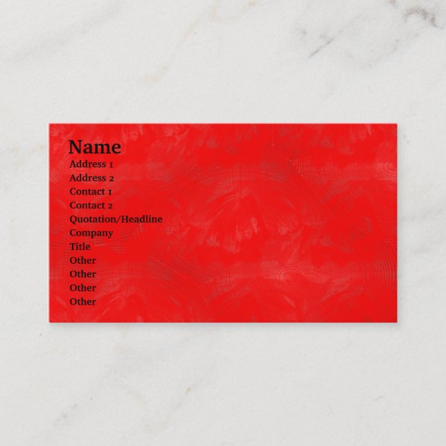 Red Wash Business Card (Front)