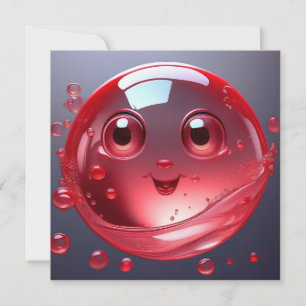Red Water Bubble Emoji Invitation