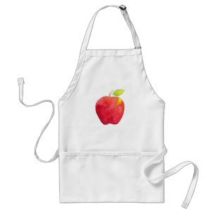 Red Watercolor Apple  Standard Apron