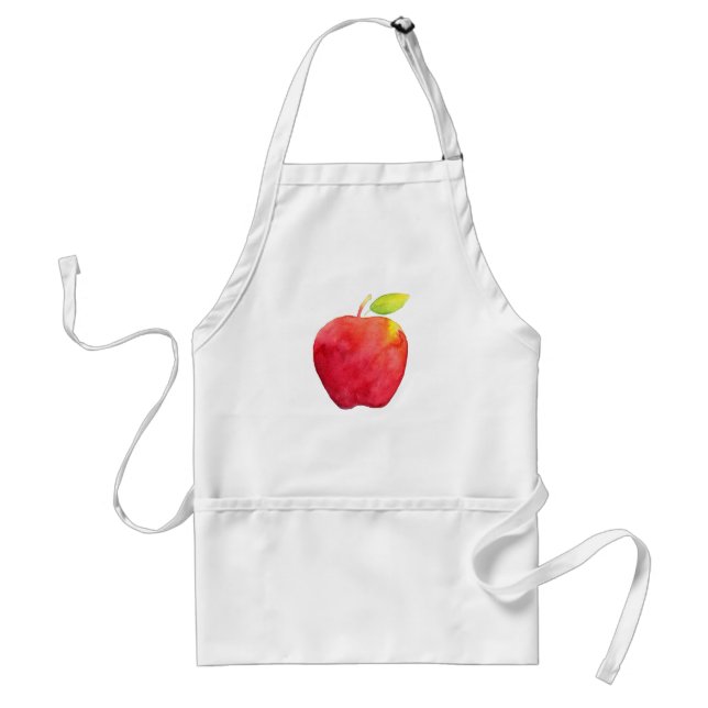 Red Watercolor Apple  Standard Apron (Front)