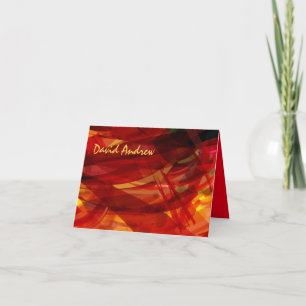 Red watercolor Bat Bar Mitzvah Thank You Card