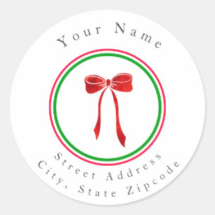 Red Watercolor Bow labels