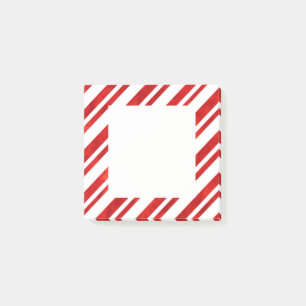 Red Watercolor Candy Cane Stripes Post-it Notes