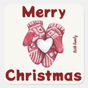 Red watercolor christmas sticker