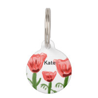 Red watercolor floral watercolor add name text thr