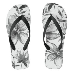 Red Watercolor Flowers 4 Flip Flops