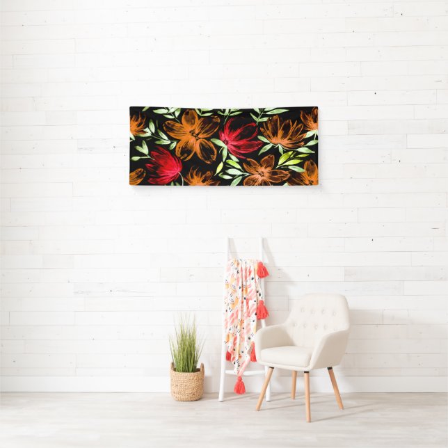 Red Watercolor Flowers 6 Banner (Insitu)