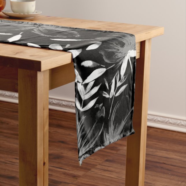 Red Watercolor Flowers 7 Long Table Runner (In Situ)