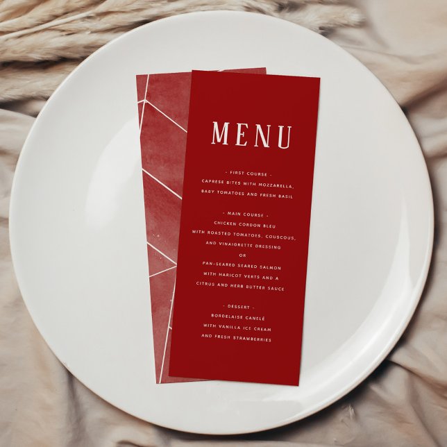Red Watercolor Geometric Gala Menu (Red Watercolor Geometric Gala Menu)