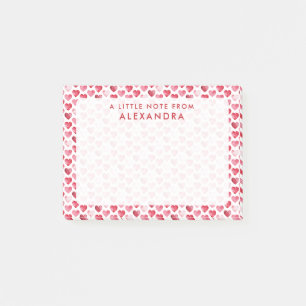 Red Watercolor Heart Post-it Notes