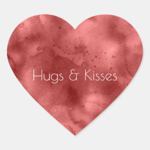 Red Watercolor   Heart Sticker