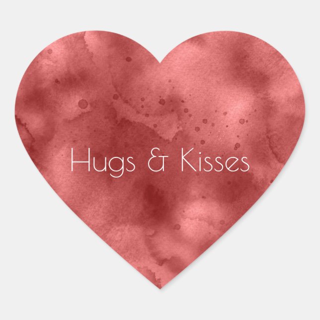 Red Watercolor   Heart Sticker (Front)