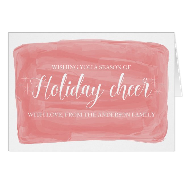 Red Watercolor Holiday Cheer (Front Horizontal)